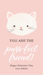 Valentine's Tag - Pink Kitten: Valentine's Tag - Pink Kitten