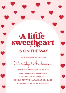 Baby Shower Invitation - Little Sweetheart Arch design preview
