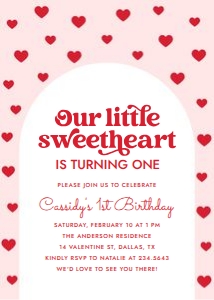 Birthday Invitation - Little Sweetheart Arch design preview