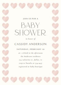 Baby Shower Invitation - Pink Heart Border design preview