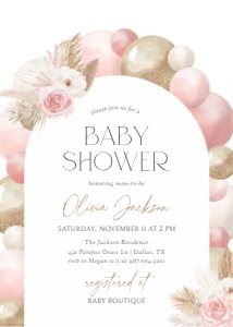Baby Shower Invitation - Pink Balloon Arch design preview
