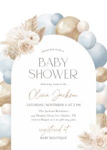 Baby Shower Invitation - Blue Balloon Arch design preview