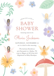 Baby Shower Invitation - Fairies design preview