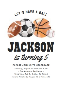 Birthday Invitation - Sports (Any Age) design preview