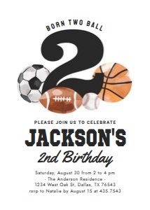 Birthday Invitation - Sports (Two) design preview