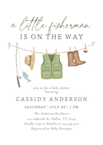 Baby Shower Invitation - Fishing design preview