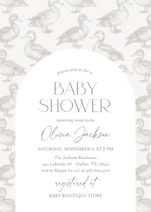 Baby Shower Invitation - Duck Arch design preview