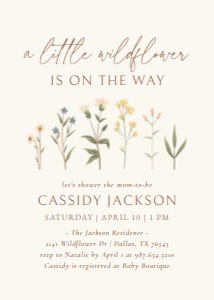 Baby Shower Invitation - Little Boho Wildflowers design preview