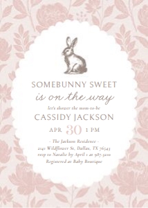 Baby Shower Invitation - Some Bunny Sweet (Pink) design preview