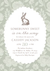 Baby Shower Invitation - Some Bunny Sweet (Green) - 1131: Baby Shower Invitation - Some Bunny Sweet (Green)
