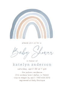 Baby Shower Invitation - Blue Boho Rainbow design preview
