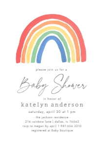 Baby Shower Invitation - Colorful Rainbow design preview