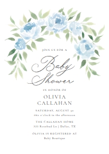 Baby Shower Invitation - Blue Floral Arch design preview
