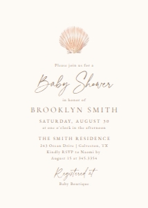 Baby Shower Invitation - Shell design preview