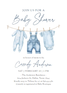 Baby Shower Invitation - Denim - 1102 design preview