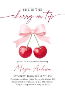 Baby Shower Invitation - Cherry - 1103 design preview