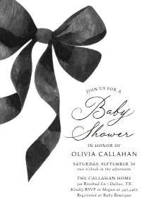 Baby Shower Invitation - Black Ribbon design preview
