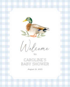 Welcome Sign - Blue Gingham Duck - 1108 design preview