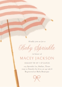 Baby Shower Invitation - Pink Umbrella Baby Sprinkle design preview
