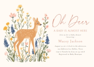 Baby Shower Invitation - Deer Wildflower design preview