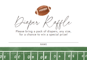 Diaper Raffle Ticket - Football - 1109 design preview