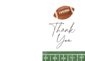 Folded Thank You Card - Football - 1109 design preview