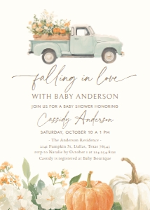 Baby Shower Invitation - Little Pumpkin (Falling in Love - 1110 design preview