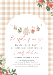 Baby Shower Invitation - Apple (Gingham) - 1112 design preview