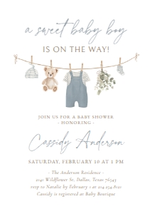 Baby Shower Bundle - Blue Overalls Clothesline - 1113 design preview