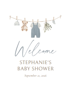 Welcome Sign - Blue Overalls Clothesline - 1113 design preview