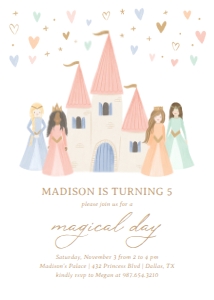 Birthday Invitation - Princesses & Castle - 9985 design preview