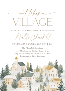 Baby Shower Invitation - Christmas Village design preview