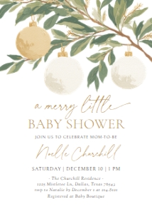 Baby Shower Invitation - Gold and White Ornaments design preview