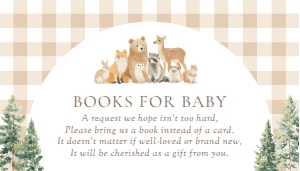 Books for Baby (2x3.5") - Woodland Gingham - 1115: Baby Shower Suite - Woodland Gingham - 1115