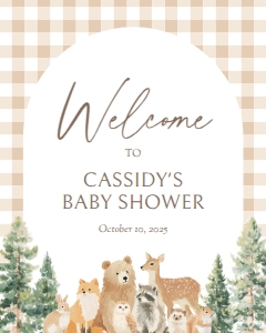 Welcome Sign (16x20) - Woodland Gingham - 1115: Welcome Sign - Woodland Gingham - 1115