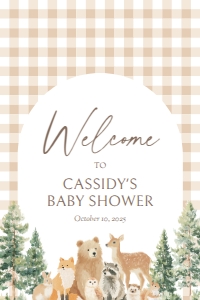 Welcome Sign (20x30) - Woodland Gingham - 1115: Welcome Sign - Woodland Gingham - 1115
