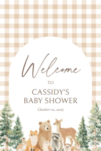 Welcome Sign (24x36) - Woodland Gingham - 1115: Welcome Sign - Woodland Gingham - 1115