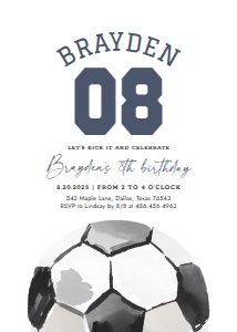 Birthday Invitation - Soccer design preview