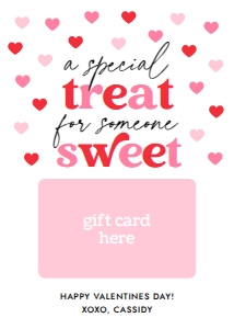 Valentine's Gift Card Holder - Special Treat design preview