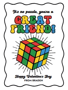 Valentine's Card - Puzzle Cube design preview