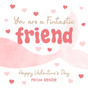 Valentine's Card - Mermaid Tail: Valentine's Tag - Mermaid Tail