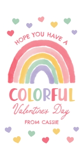 Valentine's Tag - Pastel Rainbow design preview