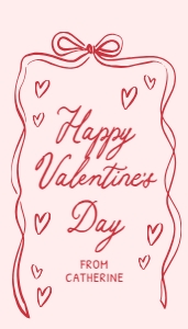 Valentine's Tag - Red Doodle Bow: Valentine's Tag - Red Doodle Bow
