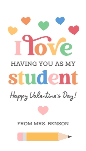 Valentine's Tag - I Love Having You as My Student: Valentine's Tag - I Love Having You as my Student