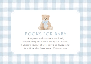 Books for Baby - Blue Gingham Teddy Bear - 1127 design preview