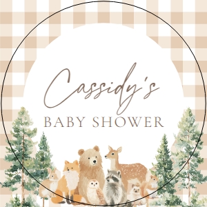 Cupcake Toppers (2x2) - Woodland Gingham - 1115: Baby Shower Bundle - Woodland Gingham - 1115