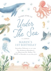 Birthday Invitation - Under the Sea design preview