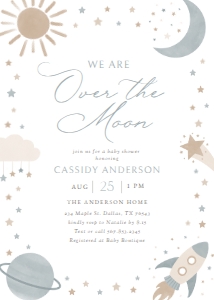 Baby Shower Invitation - Blue Outer Space design preview