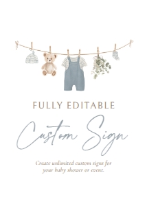 Custom Sign - Blue Overalls Clothesline - 1113 design preview