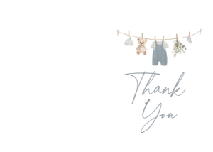 Folded Thank You Card - Blue Overalls Clothesline - 1113 design preview
